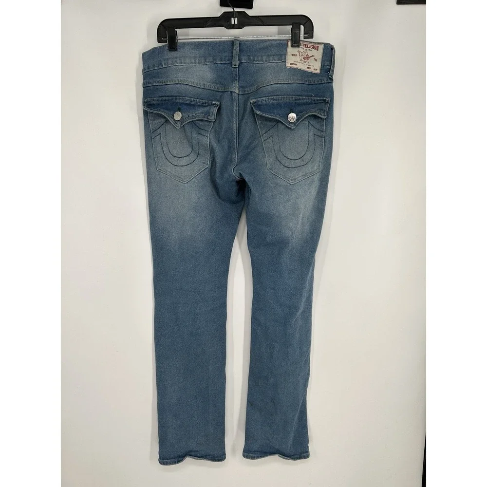 True Religion Ricky Relaxed Straight Jeans Light Wash Fit Leg Blue Size‎ 34x32